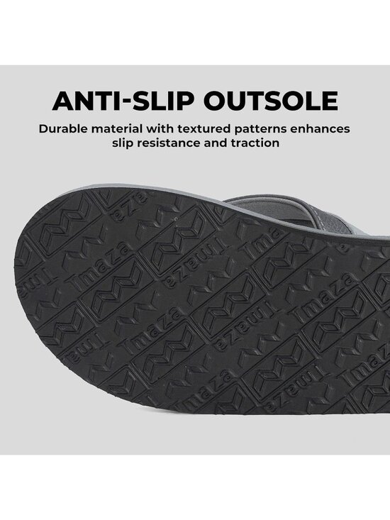Men\'s Grey Flip Flops With Arch Support Summer Outdoor Beach Sandals main image 4